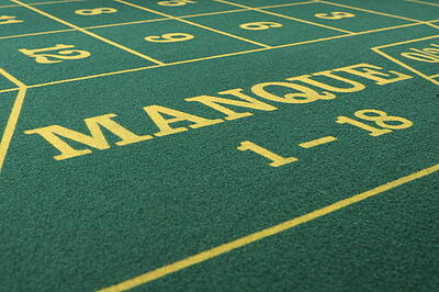 Tableau-Ausschnitt mit Manque Tableau-Ausschnitt des großen Roulette-Tisches mit dem Feld Manque