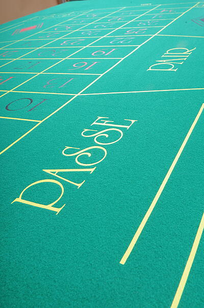 Tableau Ausschnitt mit Passe Tableau Ausschnitt des kleinen Roulette-Tisches mit dem Feld Passe